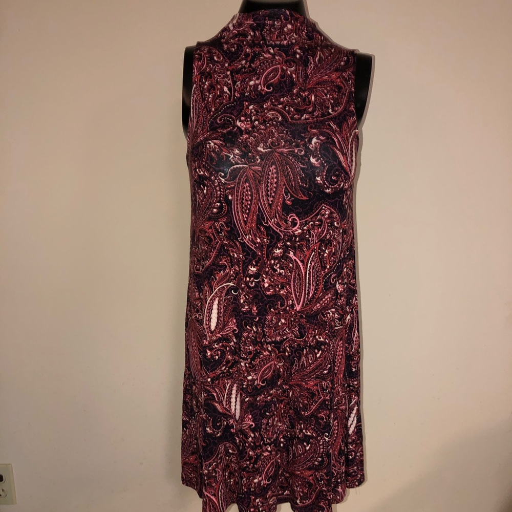 mock neck swing dress
